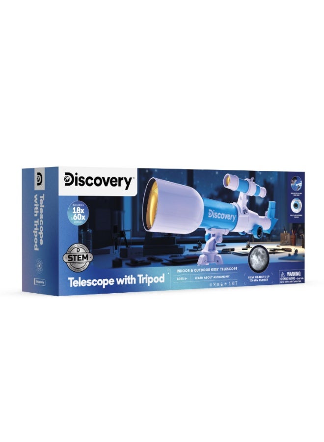 Discovery™ # MINDBLOWN STEM Toy Telescope with Adjustable Tripod, View Object 60x Closer, for Astronomy Beginners 6+ Years - Image 2